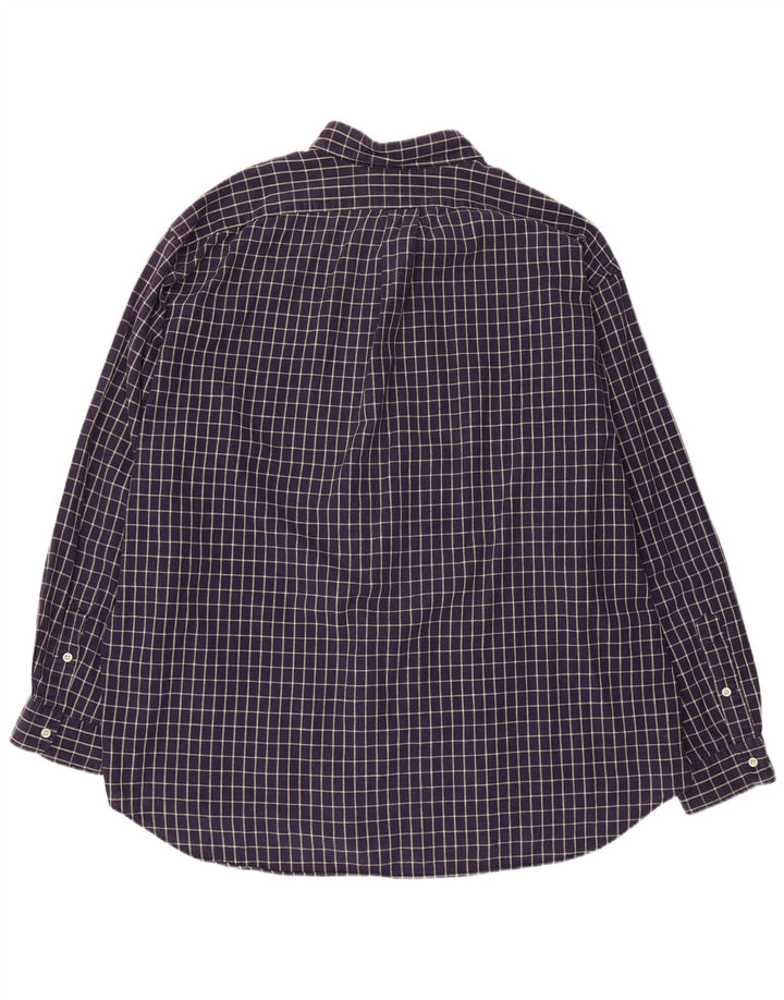 POLO RALPH LAUREN Mens Blaire Shirt 2XL Navy Blue Check Cotton