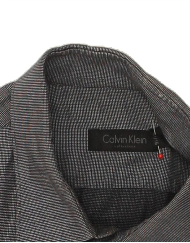 CALVIN KLEIN Mens Shirt Size 41 16 Large Grey Cotton | Vintage Calvin Klein | Thrift | Second-Hand Calvin Klein | Used Clothing | Messina Hembry 