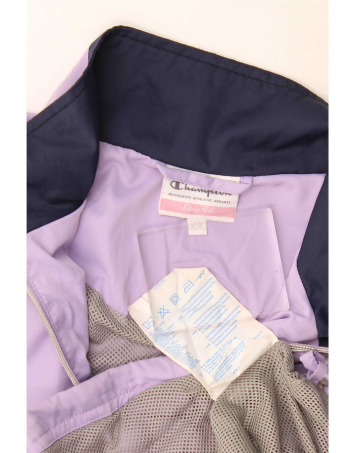 Champion Womens Easy Fit Tracksuit Top Jacket UK 20 2XL Purple Polyester