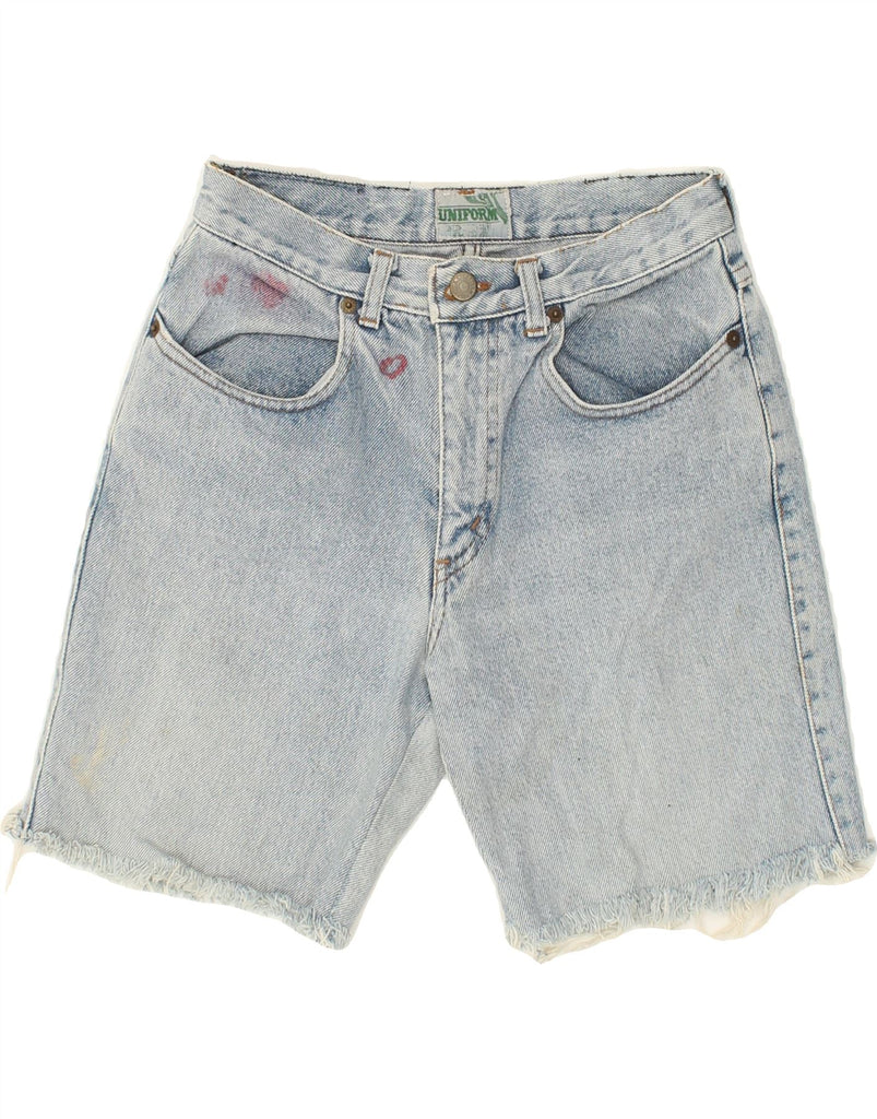 UNIFORM Womens Denim Shorts W26 Small Blue Vintage Uniform and Second-Hand Uniform from Messina Hembry 