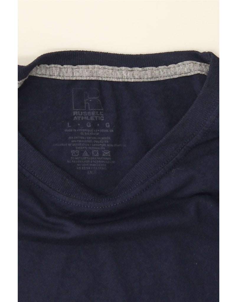 RUSSELL ATHLETIC Mens T-Shirt Top Large Navy Blue Cotton Vintage Russell Athletic and Second-Hand Russell Athletic from Messina Hembry 