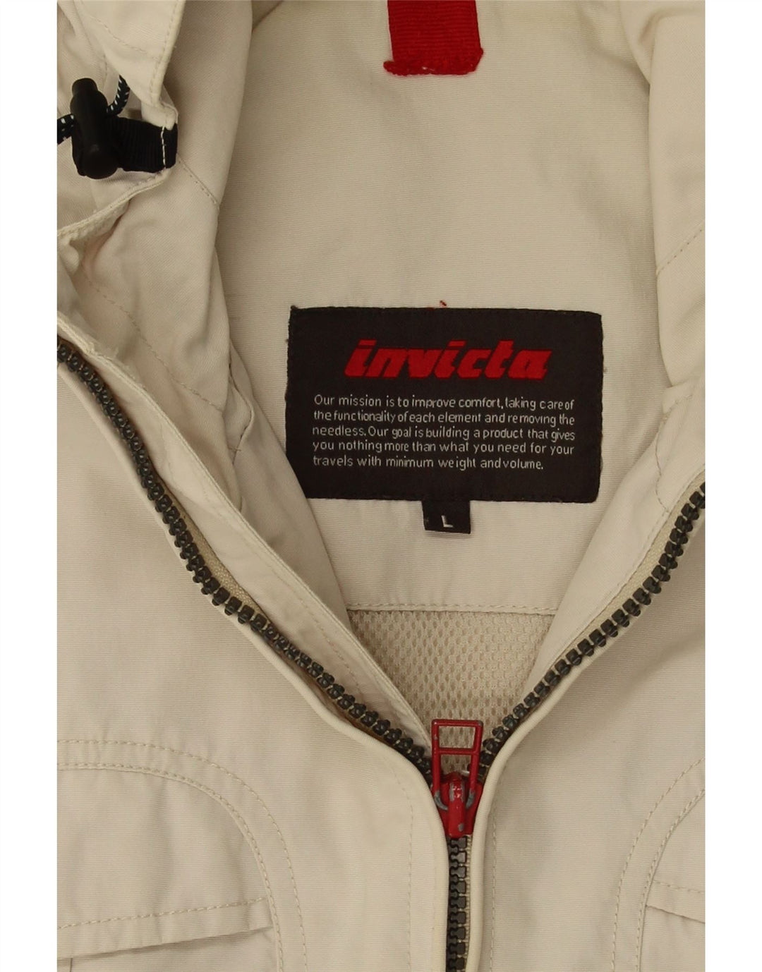 INVICTA Mens Hooded Rain Jacket UK 40 Large Off White Polyamide Vintage Invicta and Second-Hand Invicta from Messina Hembry 