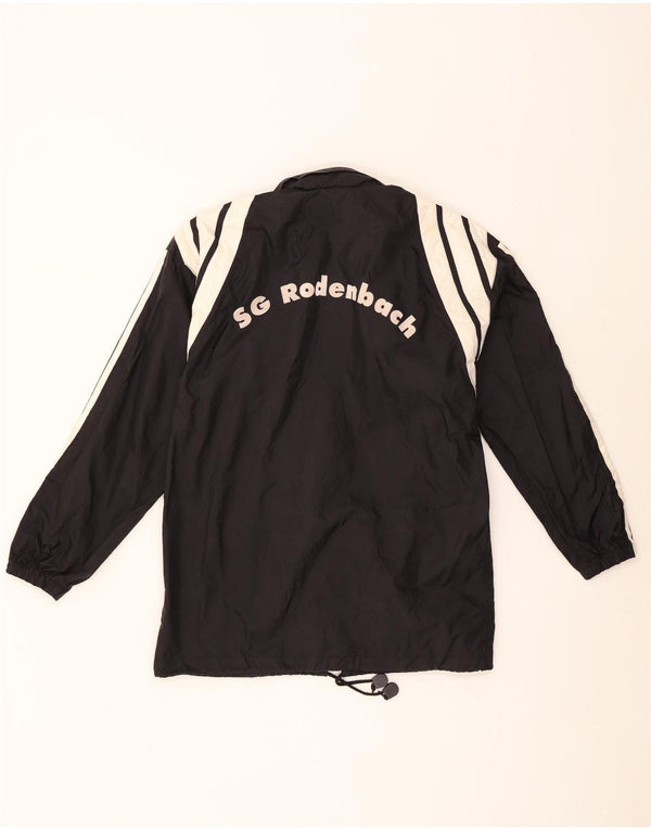 Adidas Boys Graphic Hooded Rain Jacket 15-16 Years Black Colourblock Nylon