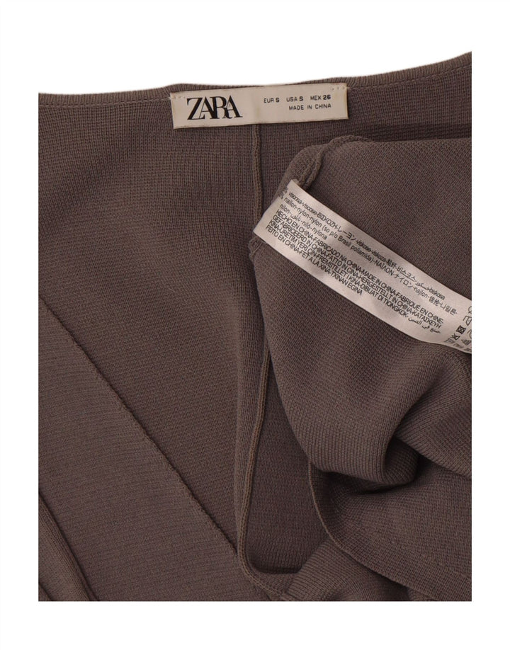 Zara Womens OPEN Waistcoat UK 10 Small Grey Viscose