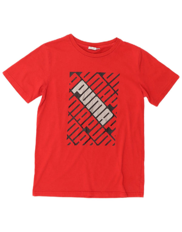 Puma Boys Graphic T-Shirt Top 14-15 Years Large  Red Cotton