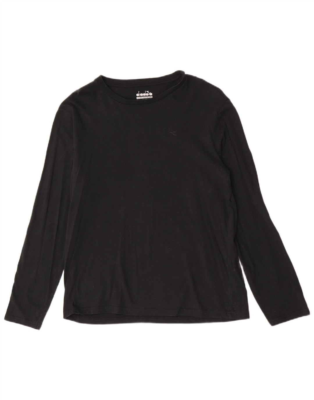 Diadora Mens Top Long Sleeve Small Black Cotton