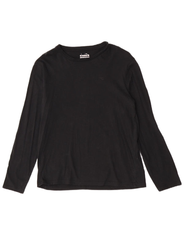 Diadora Mens Top Long Sleeve Small Black Cotton