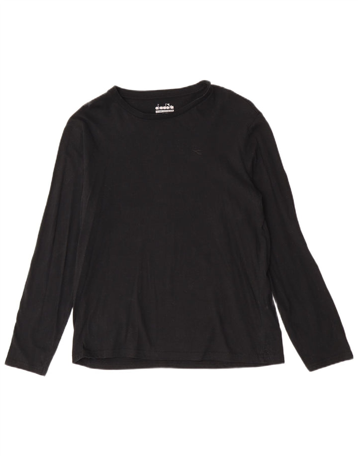Diadora Mens Top Long Sleeve Small Black Cotton