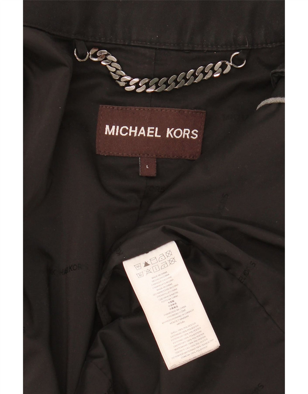MICHAEL KORS Mens Utility Jacket UK 40 Large Black Polyester Vintage Michael Kors and Second-Hand Michael Kors from Messina Hembry 