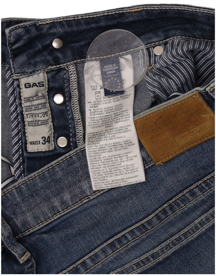 Gas Womens Denim Shorts W34 Large Blue Cotton