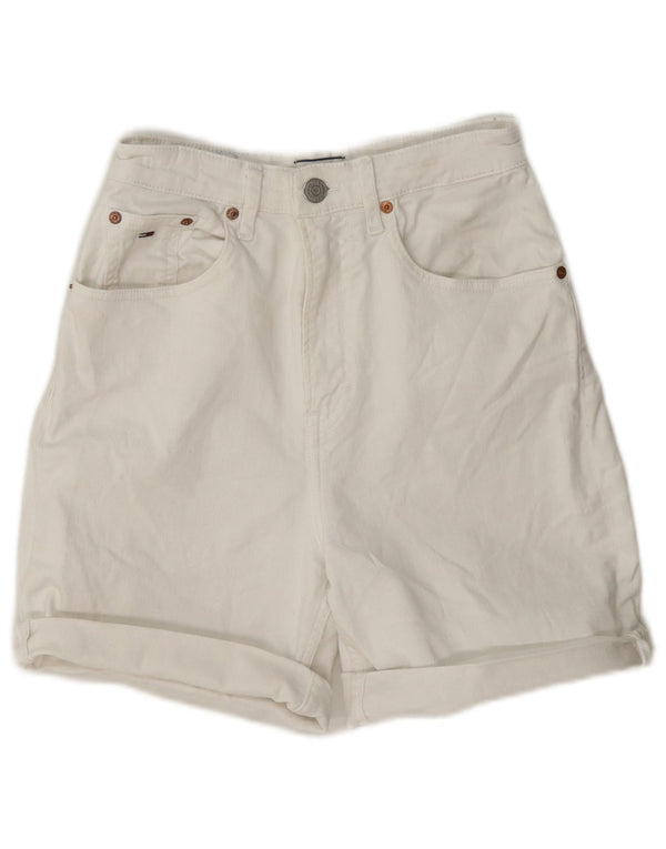Tommy Hilfiger Womens High Waist Denim Shorts W25 XS White Cotton