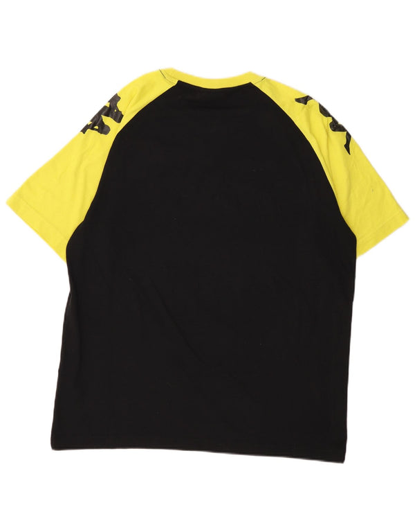 Kappa Mens BVB Dortmund Graphic T-Shirt Top XL Black Colourblock Cotton