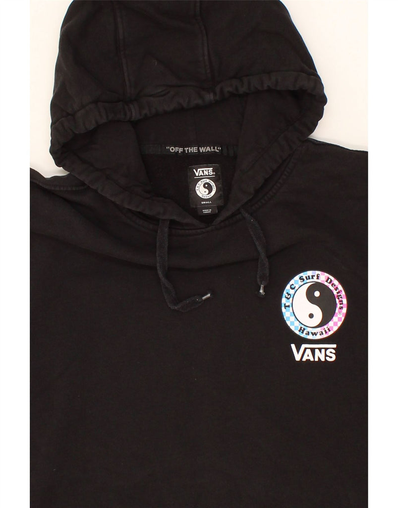 VANS Mens Graphic Hoodie Jumper Small Black Cotton Vintage Vans and Second-Hand Vans from Messina Hembry 
