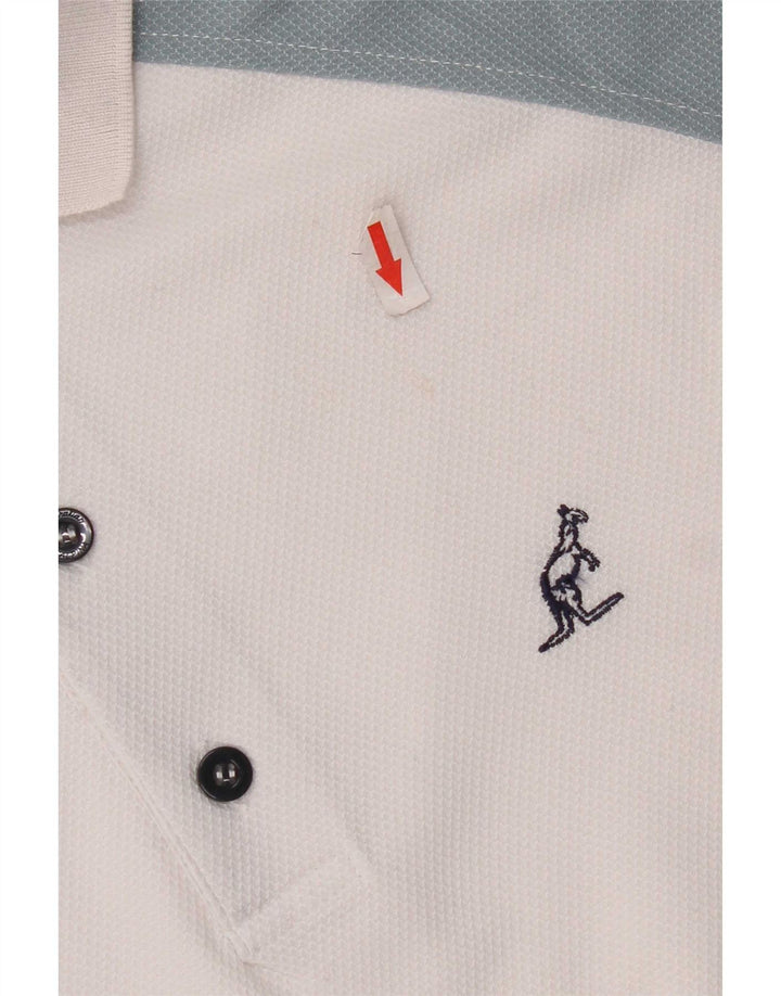 AUSTRALIAN L'ALPINA Mens Polo Shirt Large White Colourblock Polyester