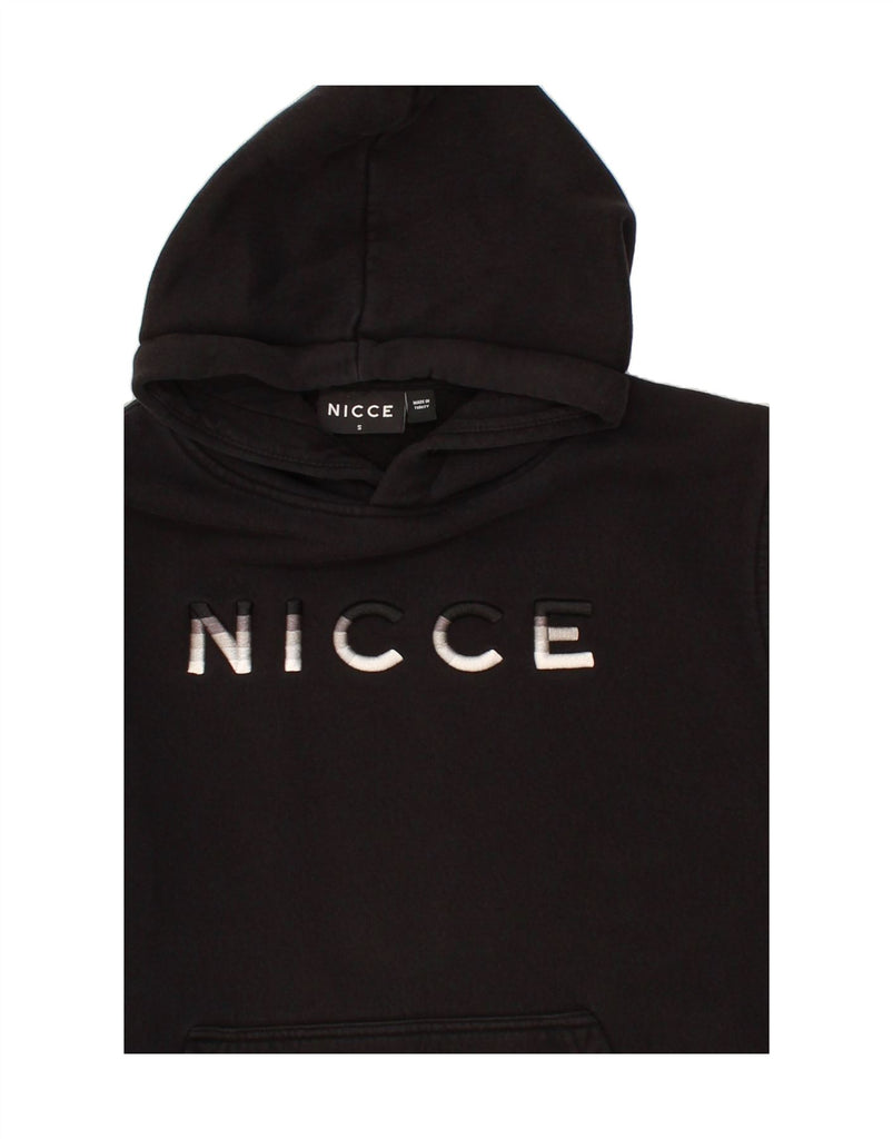 NICCE Mens Graphic Hoodie Jumper Small Black Cotton Vintage Nicce and Second-Hand Nicce from Messina Hembry 