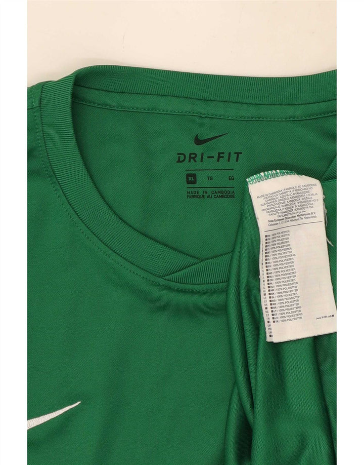 Nike Mens Dri Fit T-Shirt Top XL Green Polyester