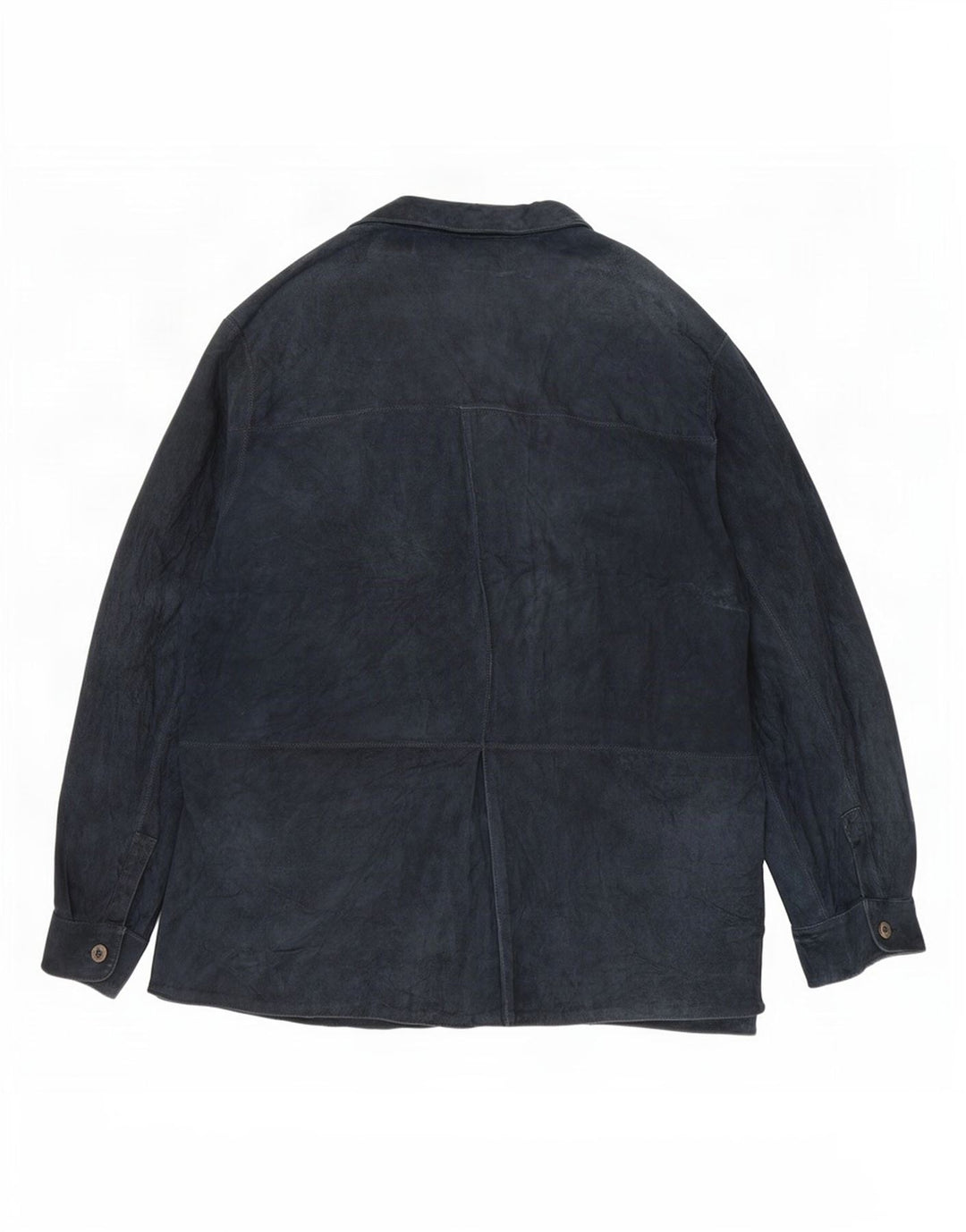 Vintage Womens Suede Jacket UK 18 XL Navy Blue Leather