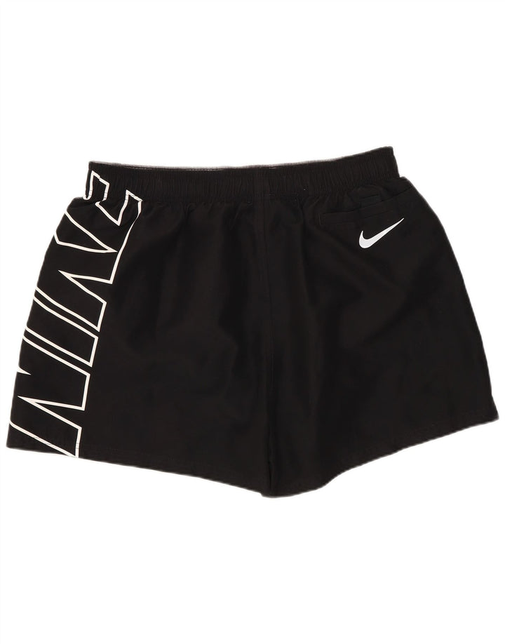 NIKE Mens Graphic Swimming Shorts Large  Black Polyester