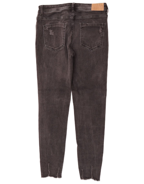 Zara Womens Distressed Skinny Jeans EU 38 Small W28 L27 Grey Cotton