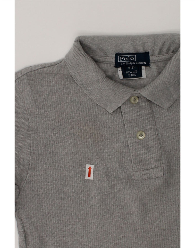 POLO RALPH LAUREN Boys Graphic Long Sleeve Polo Shirt 7-8 Years Small Grey | Vintage Polo Ralph Lauren | Thrift | Second-Hand Polo Ralph Lauren | Used Clothing | Messina Hembry 