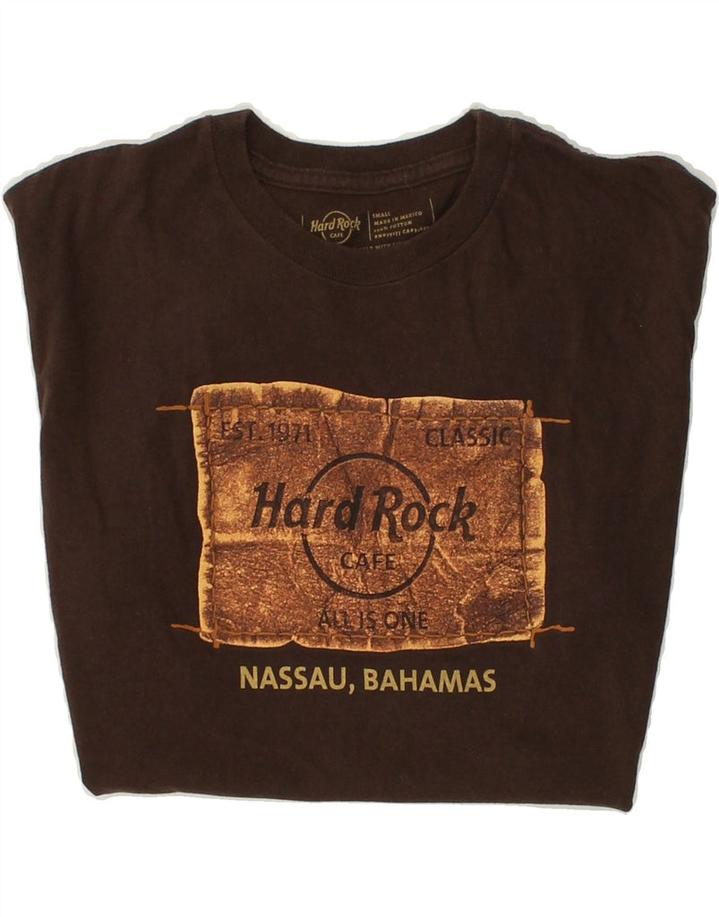 HARD ROCK CAFE Mens Nassau Bahamas Graphic T-Shirt Top Small Brown Cotton | Vintage Hard Rock Cafe | Thrift | Second-Hand Hard Rock Cafe | Used Clothing | Messina Hembry 