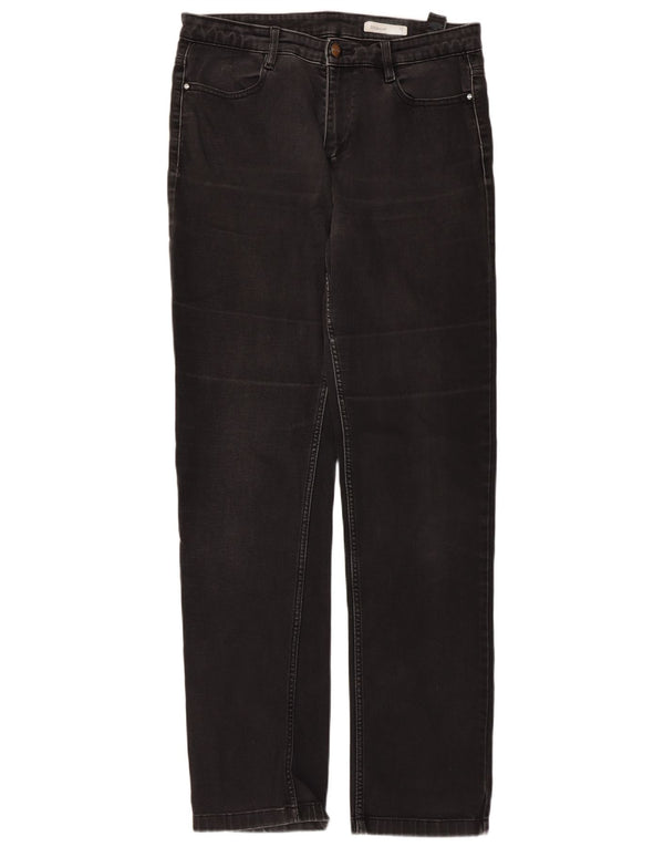 Marks & Spencer Womens Straight Jeans UK 14 Large W32 L31 Black Cotton
