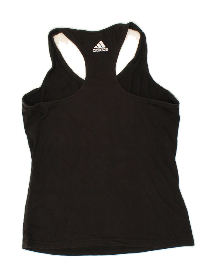 ADIDAS Womens Graphic Vest Top UK 8/10 Small Black Vintage Adidas and Second-Hand Adidas from Messina Hembry 