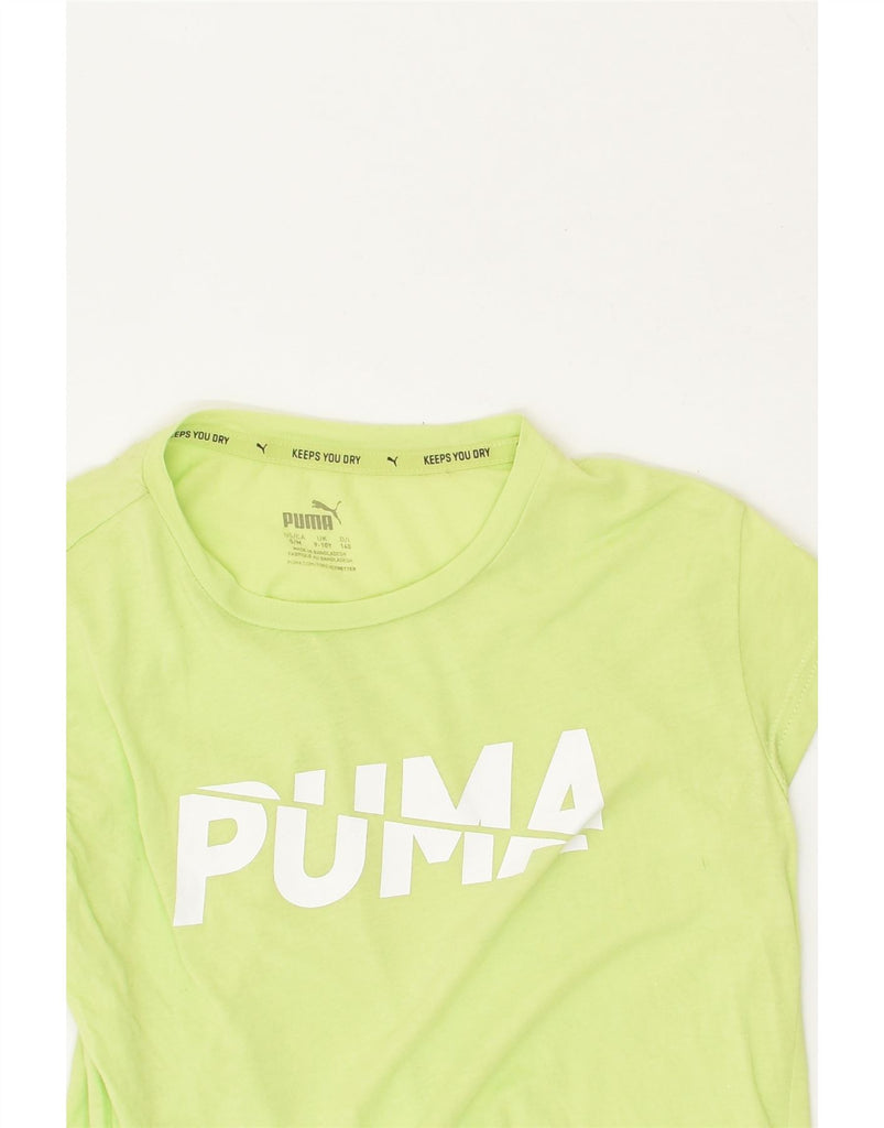 PUMA Boys Graphic T-Shirt Top 9-10 Years Yellow | Vintage Puma | Thrift | Second-Hand Puma | Used Clothing | Messina Hembry 