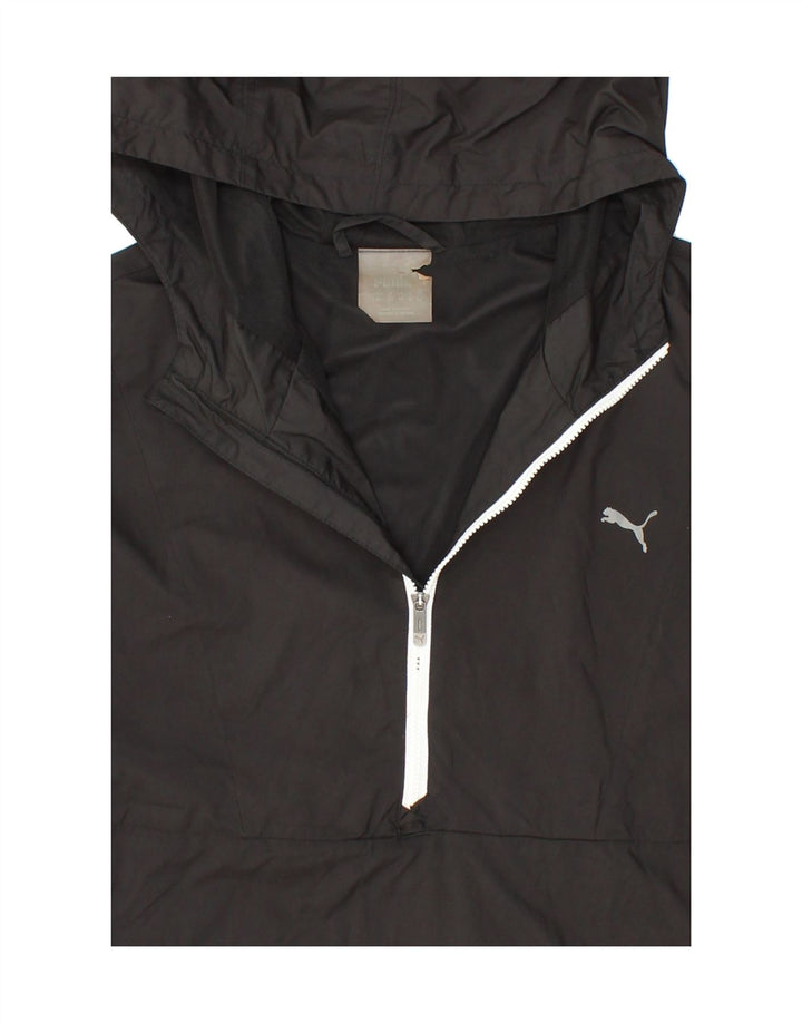 PUMA Womens Hooded Anorak Jacket UK 14 Large Black Colourblock Polyester Vintage Puma and Second-Hand Puma from Messina Hembry 