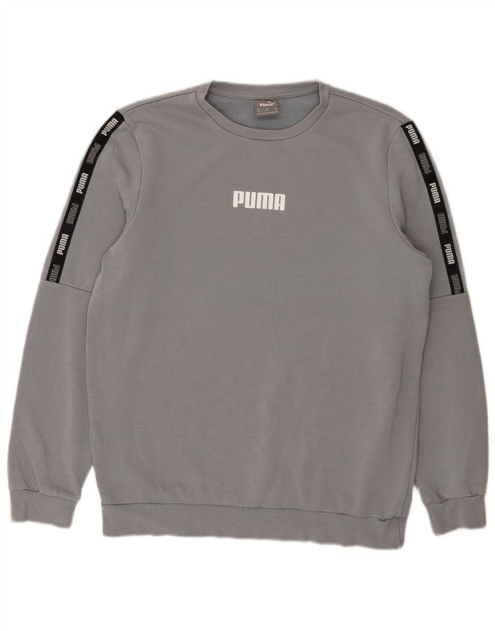 Puma Mens Graphic Sweatshirt Jumper Medium Blue Colourblock