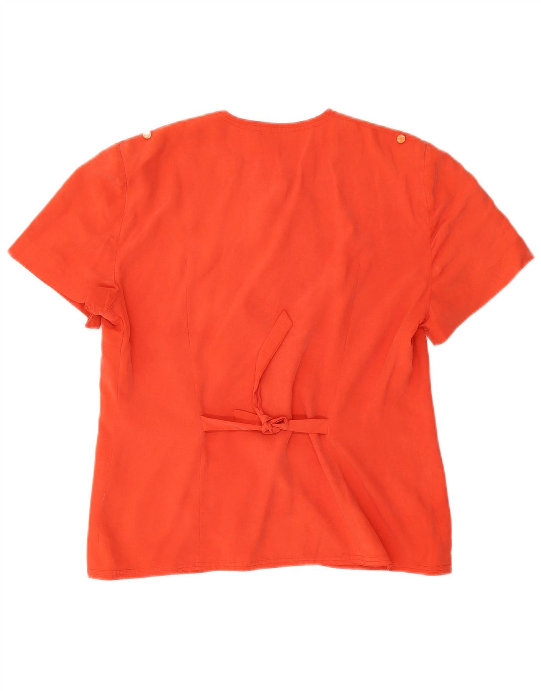 Vintage Womens Short Sleeve Shirt Blouse UK 14 Medium Orange