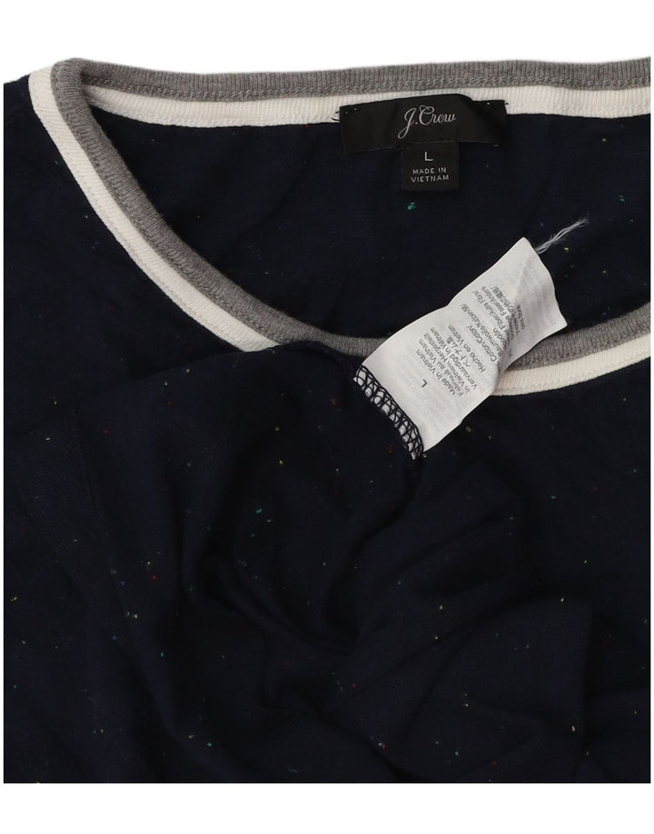 J. Crew Womens T-Shirt Top UK 16 Large Navy Blue Flecked Cotton