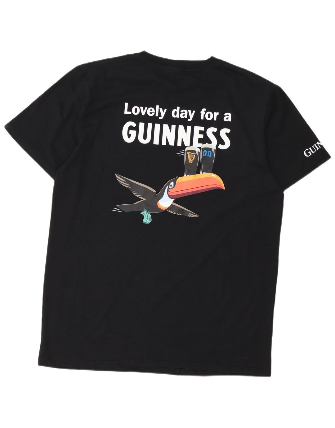 Guinness Womens Graphic T-Shirt Top UK 18 XL Black Cotton