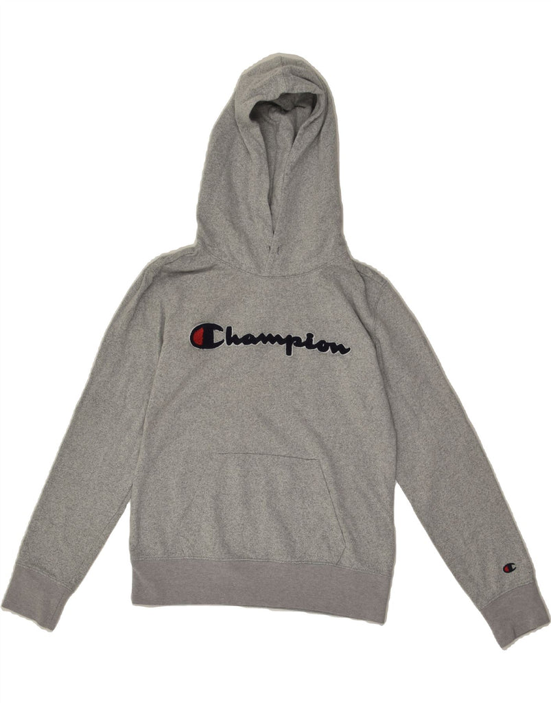 CHAMPION Boys Graphic Hoodie Jumper 15-16 Years XS  Grey Cotton | Vintage Champion | Thrift | Second-Hand Champion | Used Clothing | Messina Hembry 