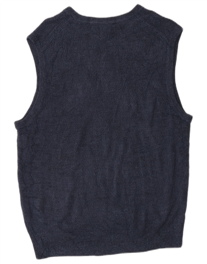 Dockers Mens Vest Tank Top Medium Navy Blue Flecked Acrylic