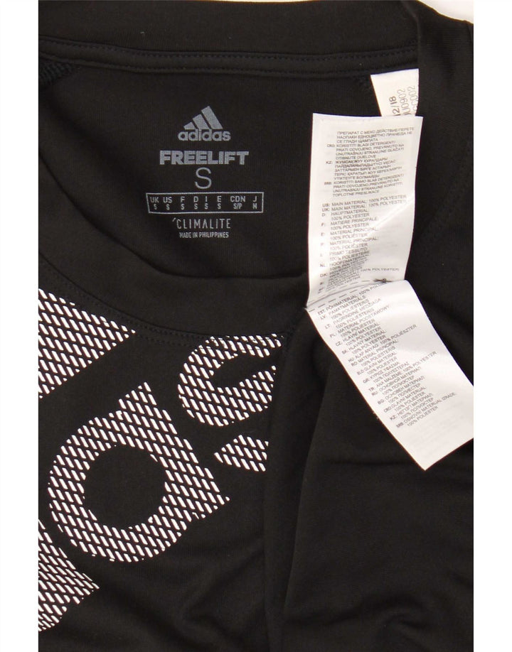 Adidas Mens Climalite Graphic T-Shirt Top Small Black Polyester