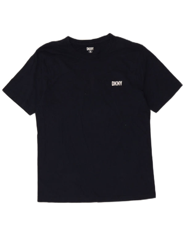DKNY Mens T-Shirt Top Medium Navy Blue Cotton