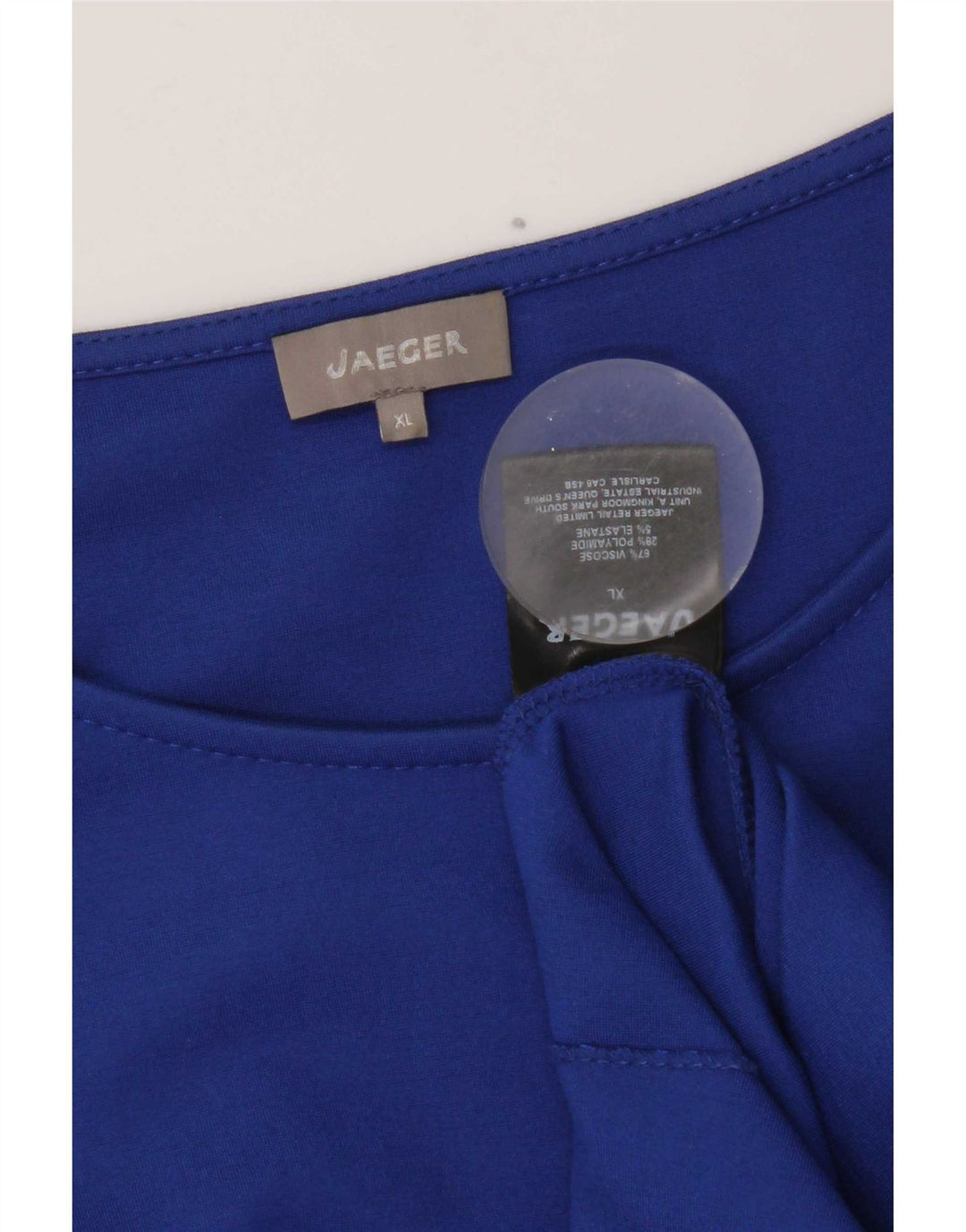 Jaeger Womens Top 3/4 Sleeve UK 18 XL Blue Viscose
