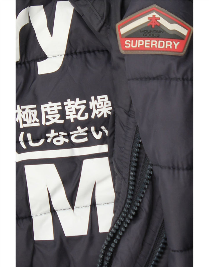 SUPERDRY Mens Padded Jacket UK 38 Medium Navy Blue Nylon