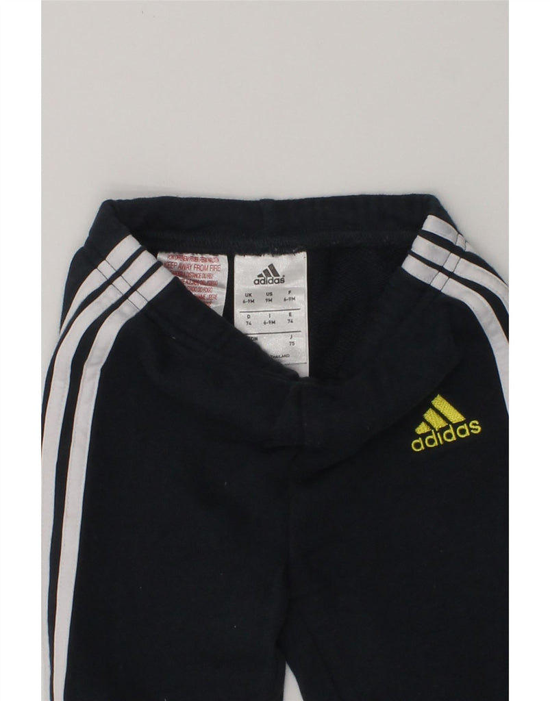 ADIDAS Baby Boys Joggers Tracksuit Trousers 6-9 Months Black Cotton | Vintage Adidas | Thrift | Second-Hand Adidas | Used Clothing | Messina Hembry 