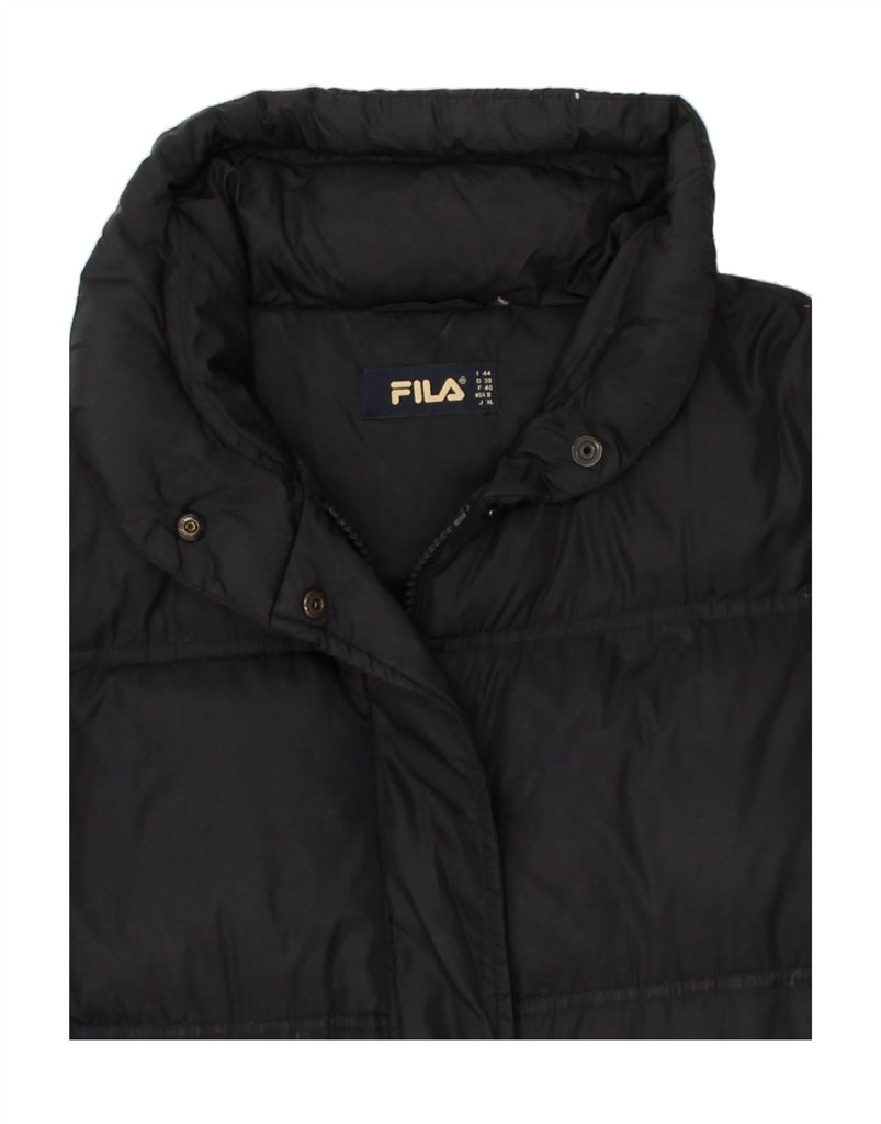FILA Womens Padded Coat EU 40 Medium Black Polyamide | Vintage Fila | Thrift | Second-Hand Fila | Used Clothing | Messina Hembry 