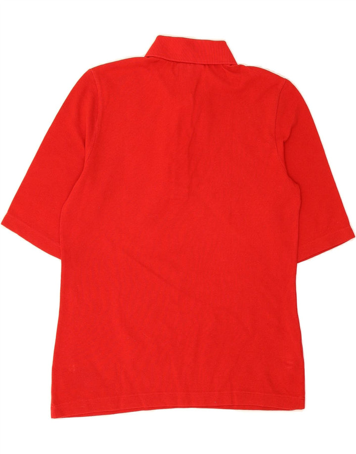 LACOSTE Womens Slim 1/2 Sleeve Polo Shirt Size 40 Medium Red Cotton Vintage Lacoste and Second-Hand Lacoste from Messina Hembry 