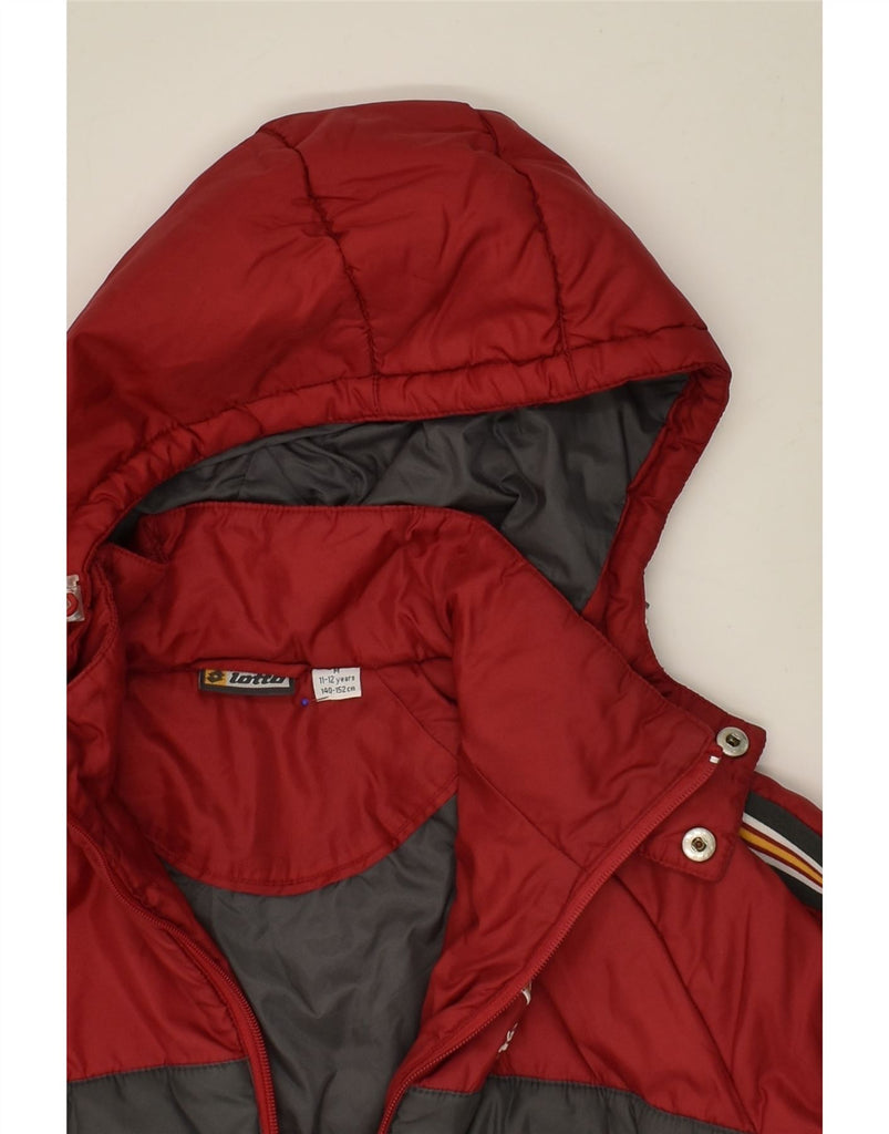 LOTTO Girls Hooded Padded Jacket 11-12 Years Medium Red Nylon | Vintage Lotto | Thrift | Second-Hand Lotto | Used Clothing | Messina Hembry 