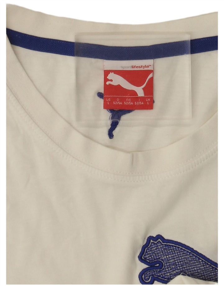 Puma Mens Graphic T-Shirt Top Large White
