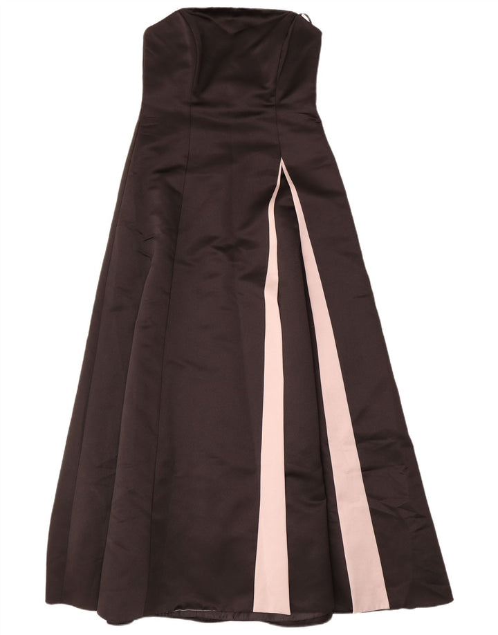 LAURA ASHLEY Womens Maxi Strapless Dress UK 12 Medium Black Colourblock