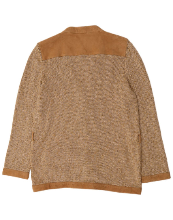 Marella Womens Cardigan Sweater UK 18 XL Beige Cotton