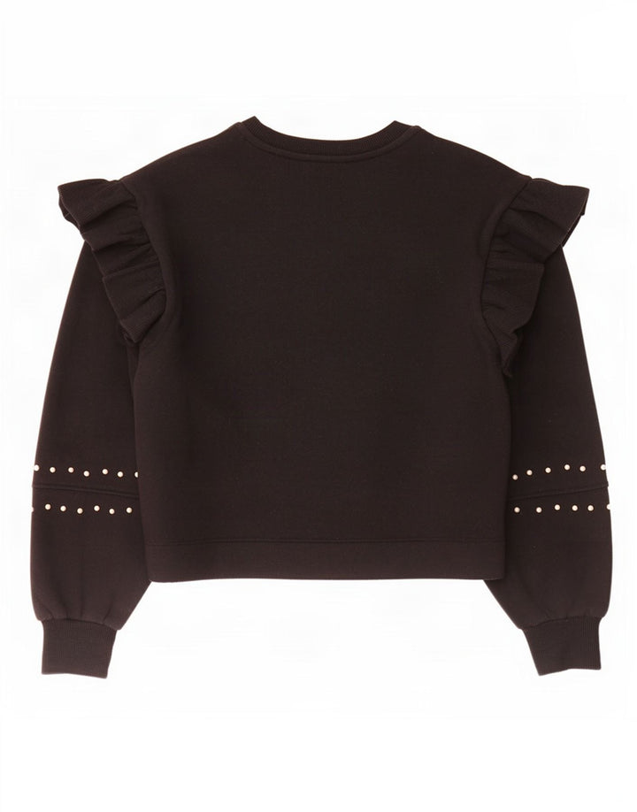 Zara Womens Sweatshirt Jumper UK 12 Medium Black Polyester