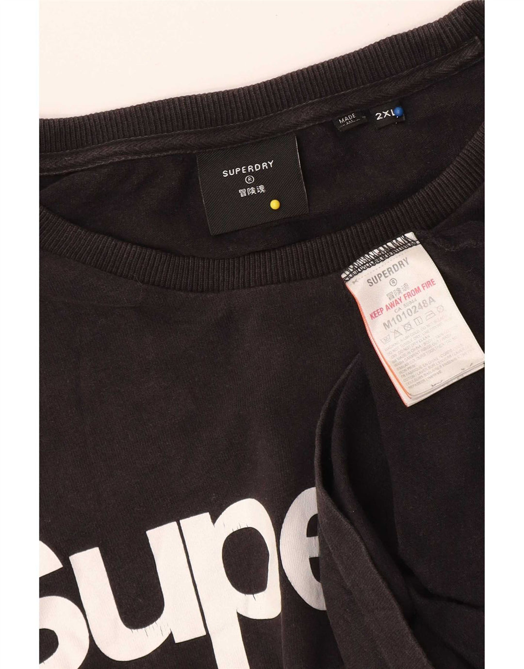 Superdry Mens Graphic T-Shirt Top 2XL Black Cotton