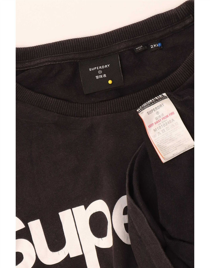 Superdry Mens Graphic T-Shirt Top 2XL Black Cotton