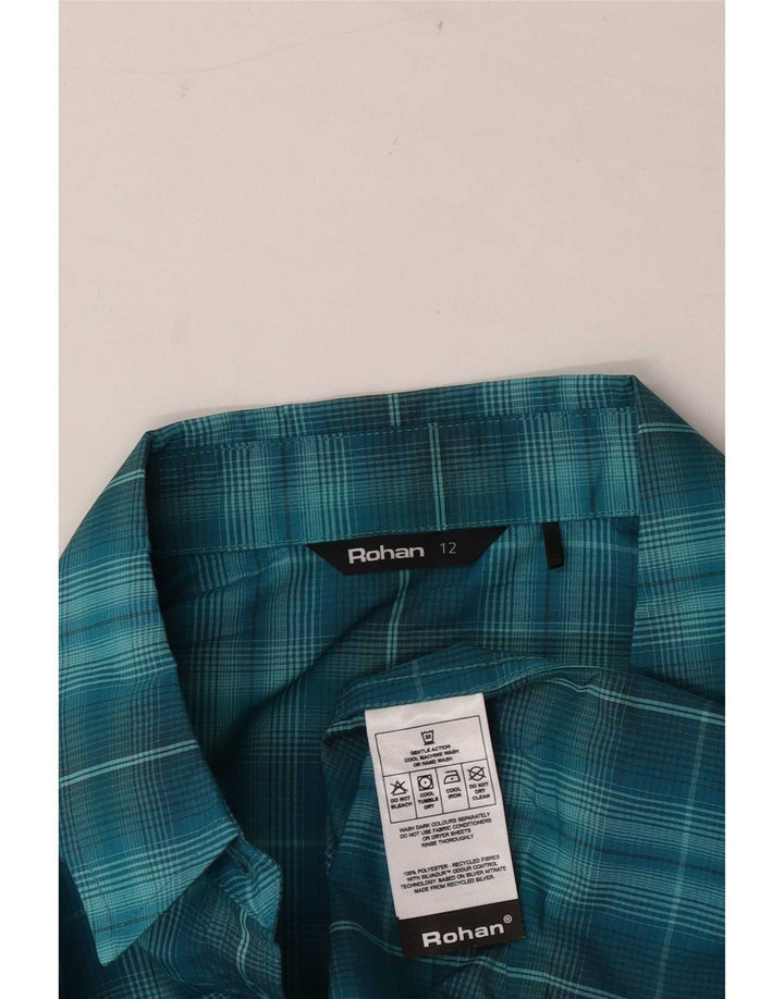 Rohan Womens Shirt UK 12 Medium Blue Check Polyester